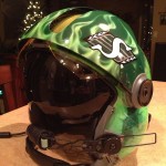 Helicopter helmet for Rick – “Watermelon head”